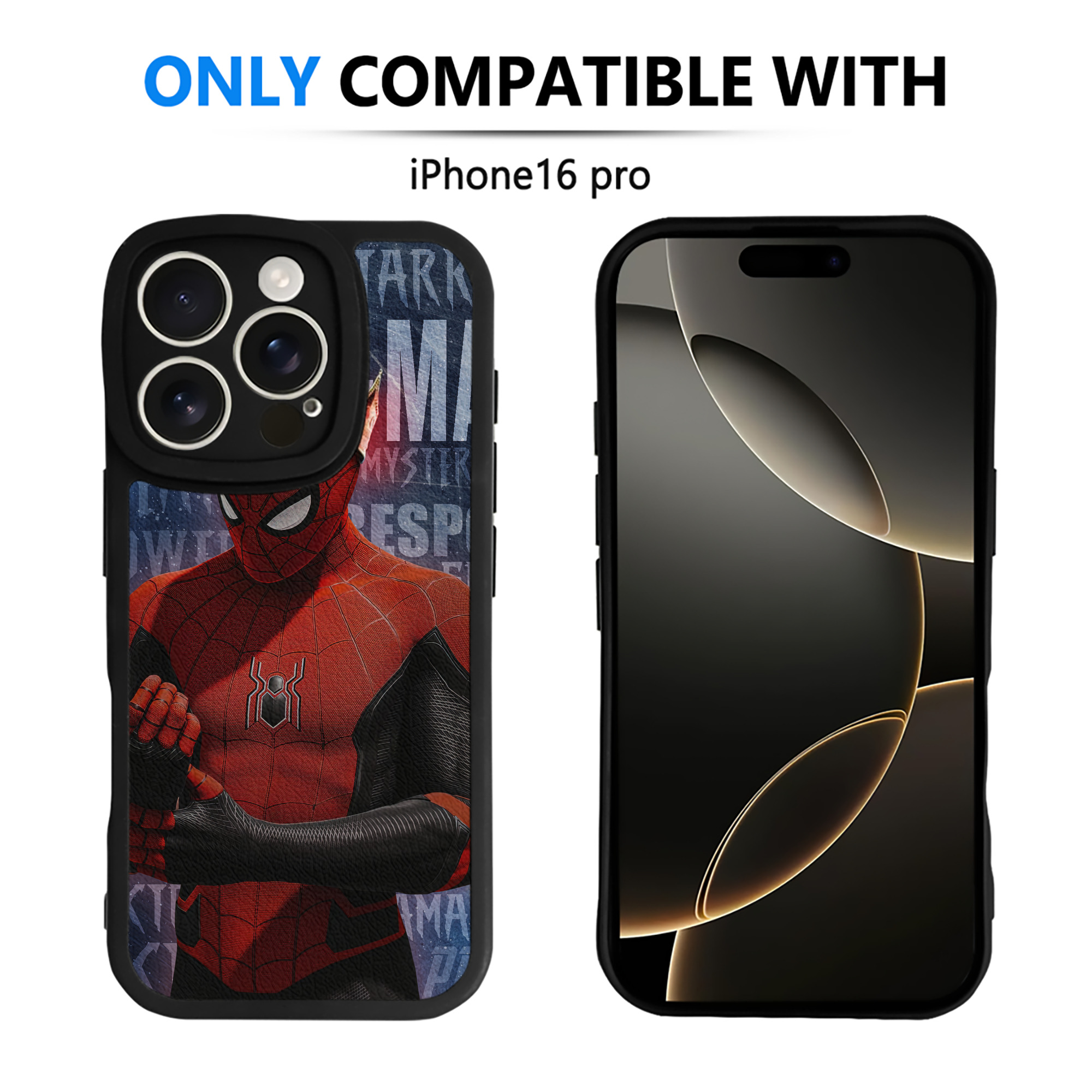 （画像用） Spider Man スパイダーマン 【iPhone 16シリーズ対応】シリコンスマホケース（レザー調） 材質：シリコン